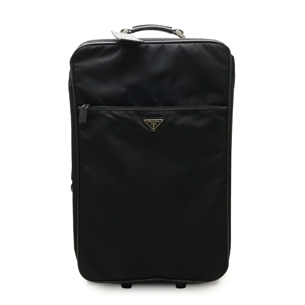 Prada Carry on Bag Suitcase Trolley Travel Leather NERO Black